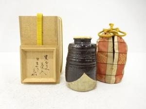黒織部　茶入(十二代兼中斎書付)